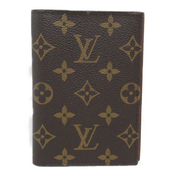 LOUIS VUITTON Passport Cover Travel Case Card Holder Monogram Canvas Used